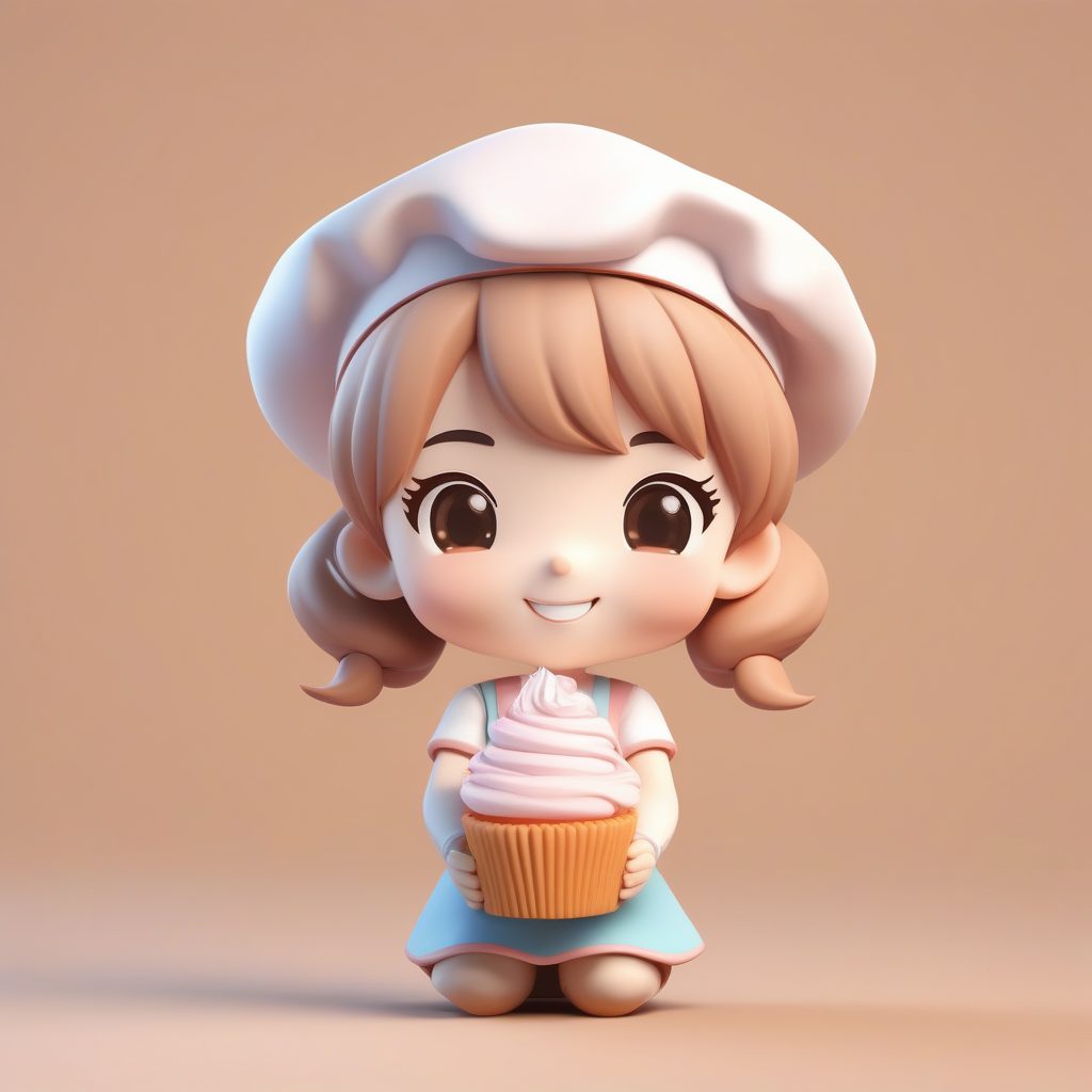 一个可爱小厨师Q版粘土公仔