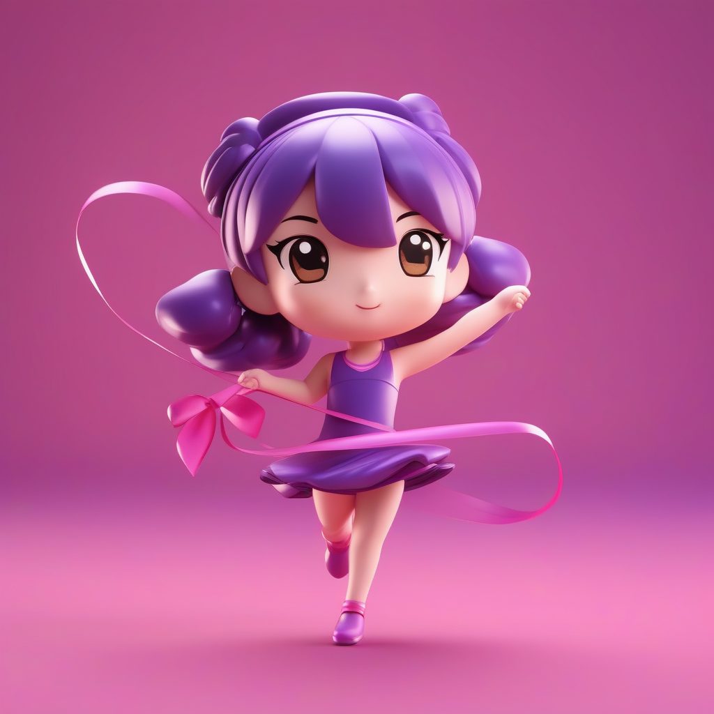 一个Octane渲染Q版粘土手办:拿着篮球的篮球女孩