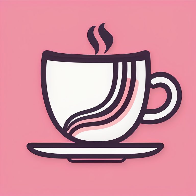 异想天开的线条艺术风格咖啡杯