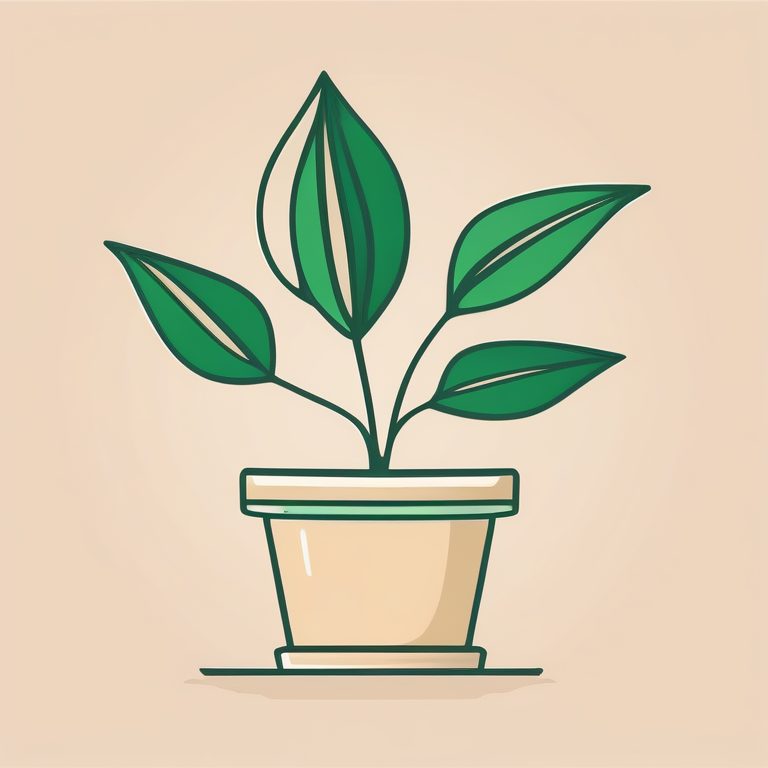 异想天开的线条艺术风格绿植盆栽