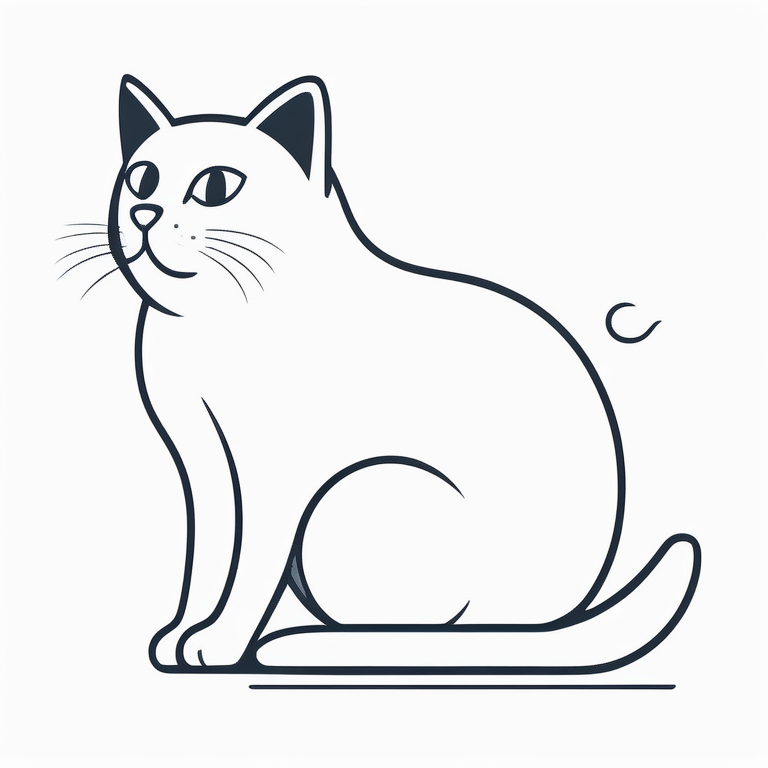 异想天开的线条艺术风格一只猫