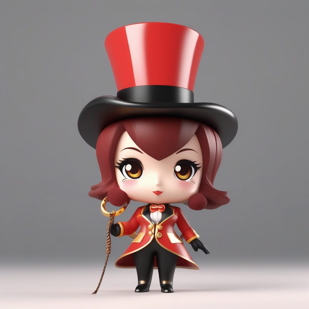 一只极简PopMart马戏团指挥Q版女孩全身手办