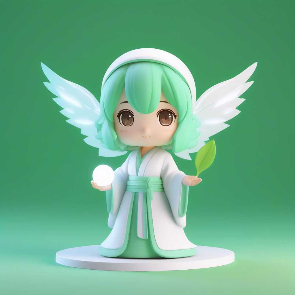 一只极简PopMart魔法精灵Q版女孩盲盒玩偶