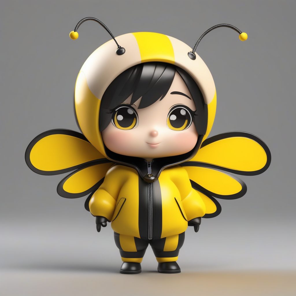 一只极简Q版小蜜蜂套装女孩全身手办