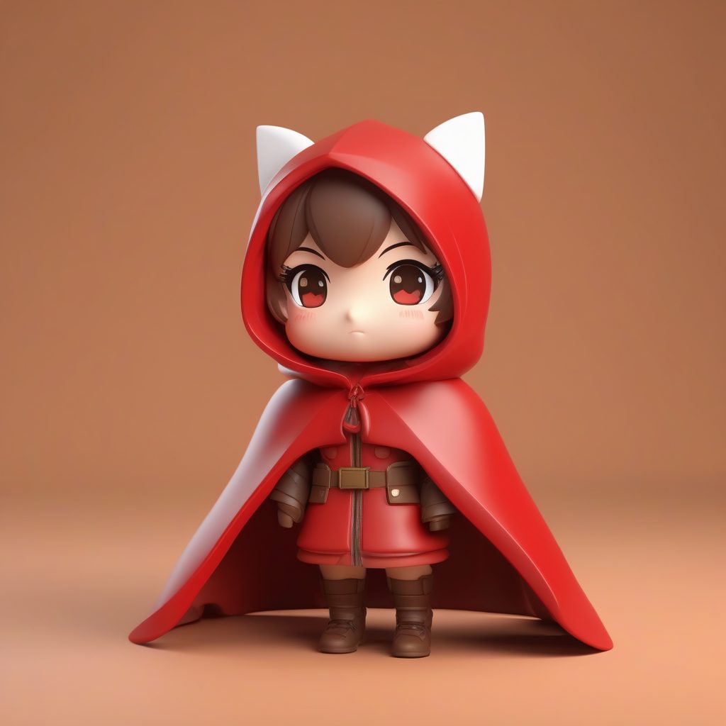 一只可爱PopMart风格小红帽女孩全身手办