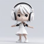 音符舞者Q版:优美旋转姿势,流动服装,干净纯白色背景 3 yin fu wu zhe q ban you mei xuan zhuan zi shi liu dong fu zhuang gan jing chun bai se bei jing