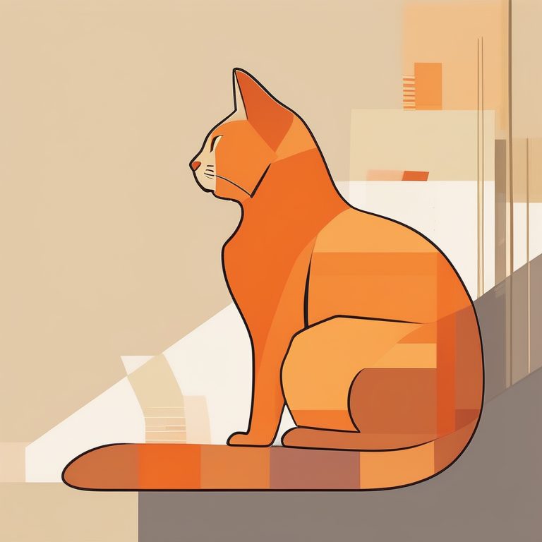 印象派极简-一只橘猫