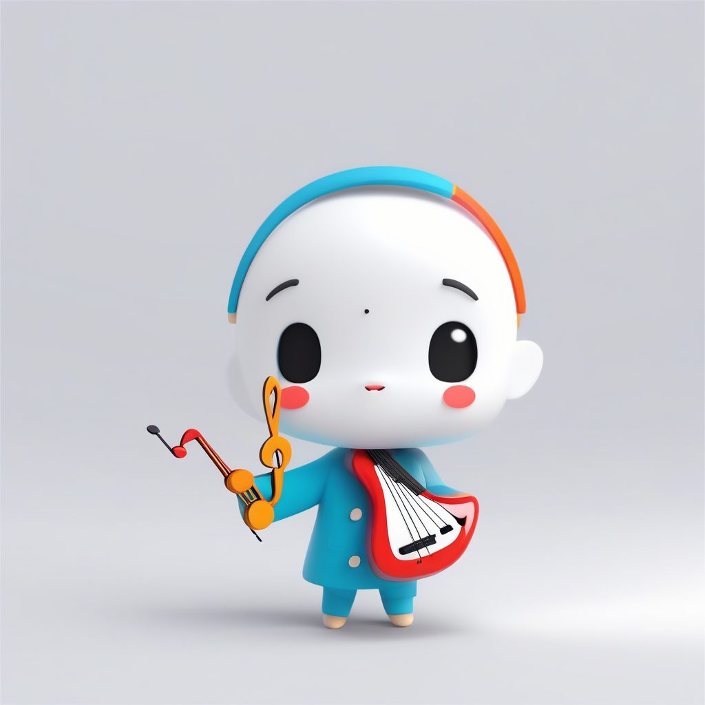 音乐音符小精灵:Q版舞蹈动作全身渲染,纯白色背景 1 音乐音符小精灵:Q版舞蹈动作全身渲染,纯白色背景