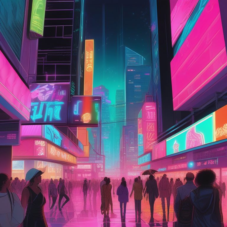 荧光Y2K自然都市夜景