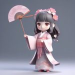 ying hua fen q ban han fu nyu hai c4d mang he feng ge quan shen 3d xuan ran chun se bei jing ai ti