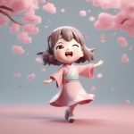 樱花粉旗袍的超萌Q版手办:悬浮欢呼姿势 6 ying hua fen qi pao de chao meng q ban shou ban xuan fu huan hu zi shi