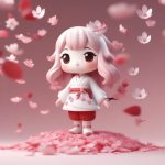 樱花季节Q版巫女:甜美马卡龙色系C4D渲染全身像 7 ying hua ji jie q ban wu nyu tian mei ma ka long se xi c4d xuan ran quan shen xiang