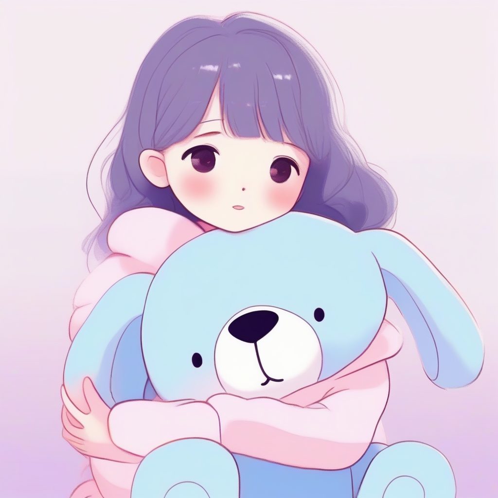 拥抱泰迪熊的治愈系涂鸦:温暖可爱的极简设计