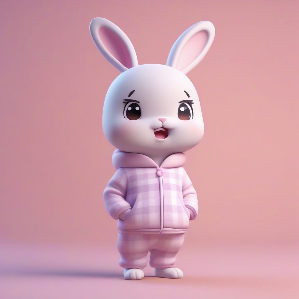 慵懒午后:粉色睡衣兔耳娘Q版手办渲染图 13 慵懒午后:粉色睡衣兔耳娘Q版手办渲染图