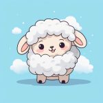 慵懒小绵羊Q版睡衣派对:简约光影,全身站立纯蓝背景 5 yong lan xiao mian yang q ban shui yi pai dui jian yue guang ying quan shen zhan li chun lan bei