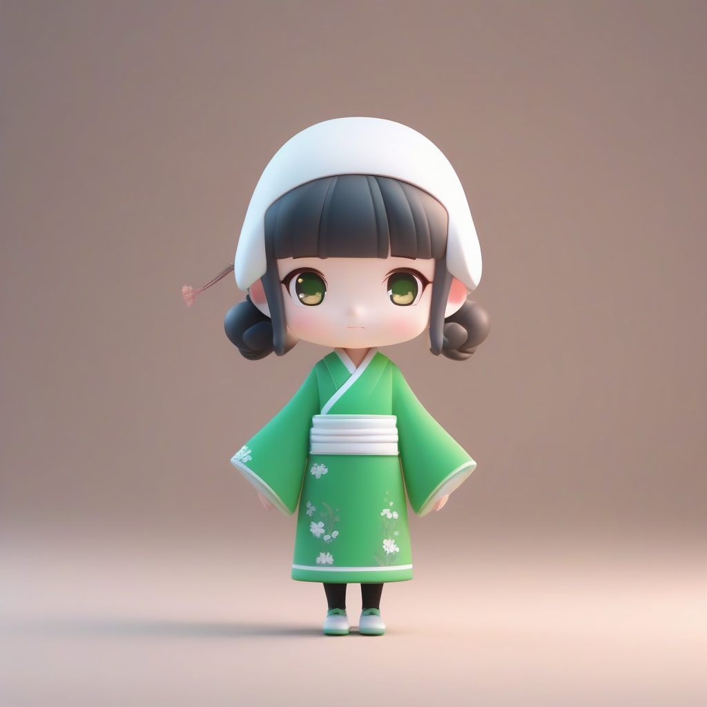 幽灵主题旗袍Q版:神秘漂浮与纯黑背景 1 幽灵主题旗袍Q版:神秘漂浮与纯黑背景