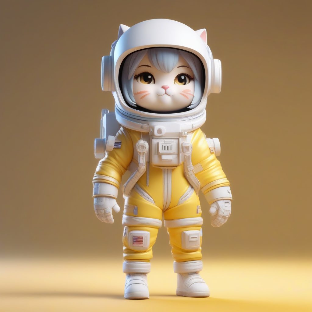 宇航员猫耳娘：太空主题治愈系Q版盲盒3D图
