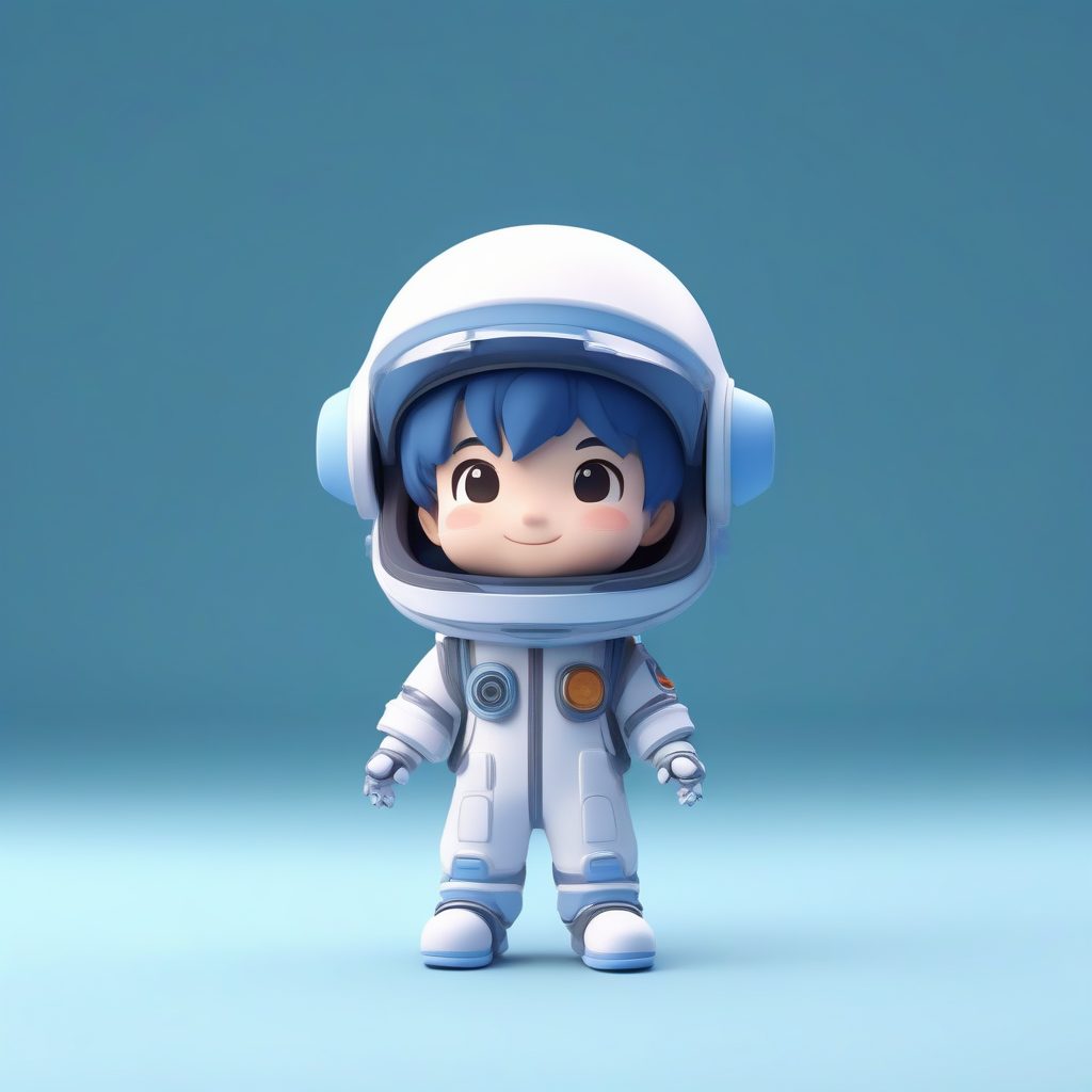 宇航员Q版盲盒手办：3D渲染C4D风格极简站立照AI提示词