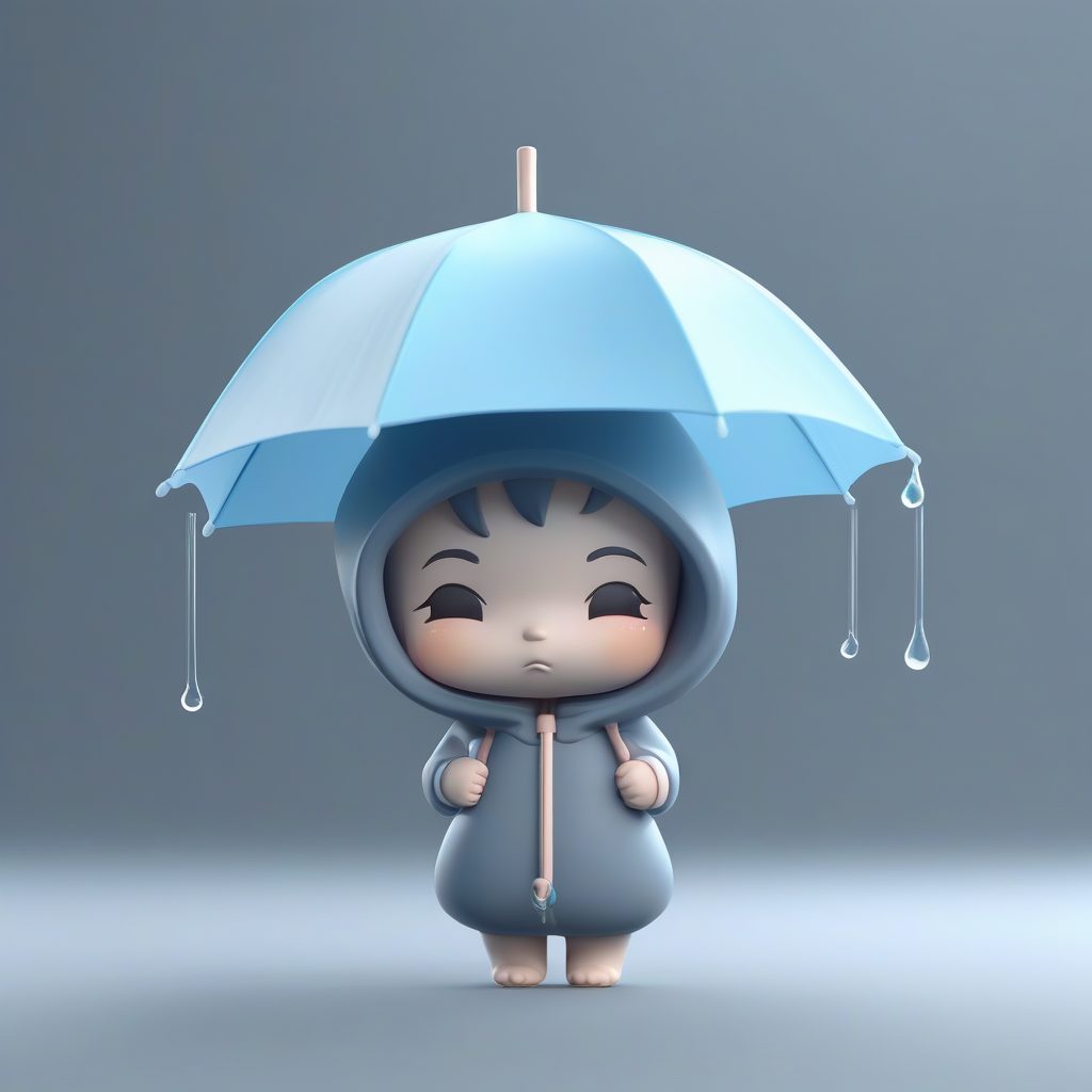 雨天乌云宝宝:粘土哑光Q版角色全身渲染,极简灰蓝色背景 17 雨天乌云宝宝:粘土哑光Q版角色全身渲染,极简灰蓝色背景