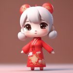 yuan qi hong se qi pao shao nyu popmart mang he feng ge 3d quan shen li hui chun se bei jing gao xi