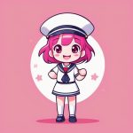 元气卡哇伊水手Q版女孩:纯色背景站姿矢量插画提示词 5 yuan qi ka wa yi shui shou q ban nyu hai chun se bei jing zhan zi shi liang cha hua ti shi ci