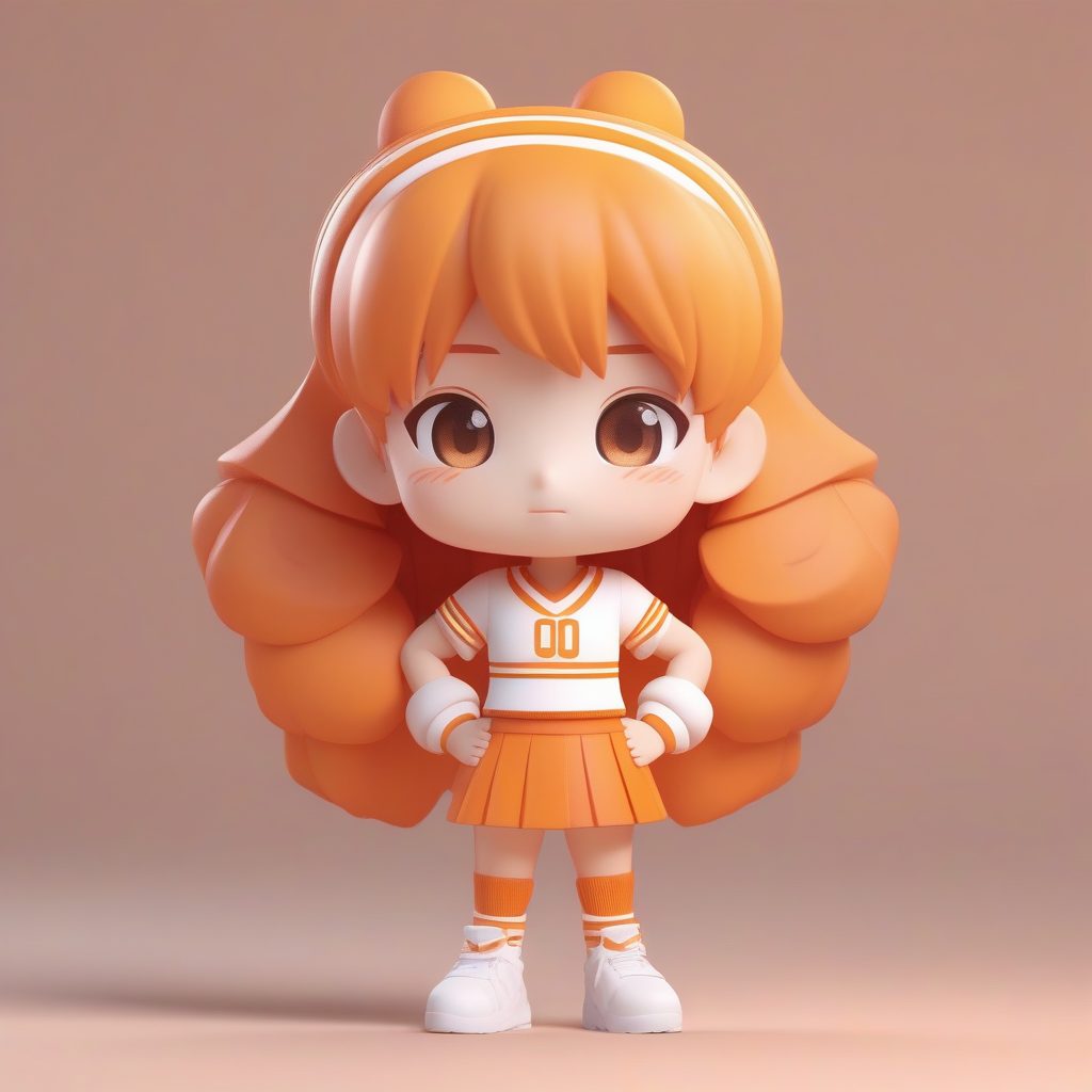 元气运动系JK：C4D渲染下的活力啦啦队服Q版人偶