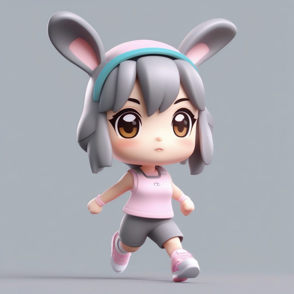 运动健将兔耳娘:跳跃姿态的Q版活力手办 1 运动健将兔耳娘:跳跃姿态的Q版活力手办
