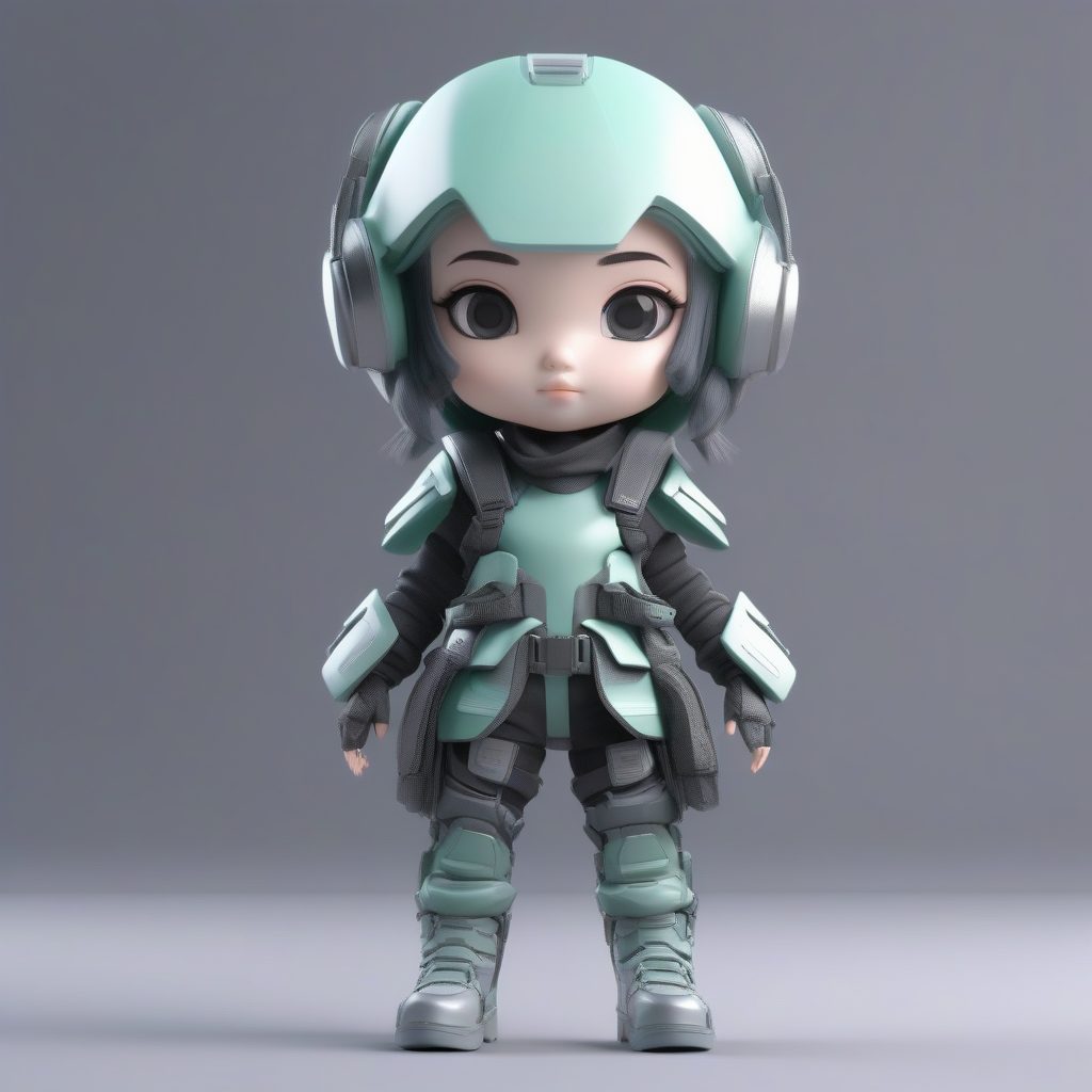 战术机能潮流公主：高细节科技风Q版盲盒手办