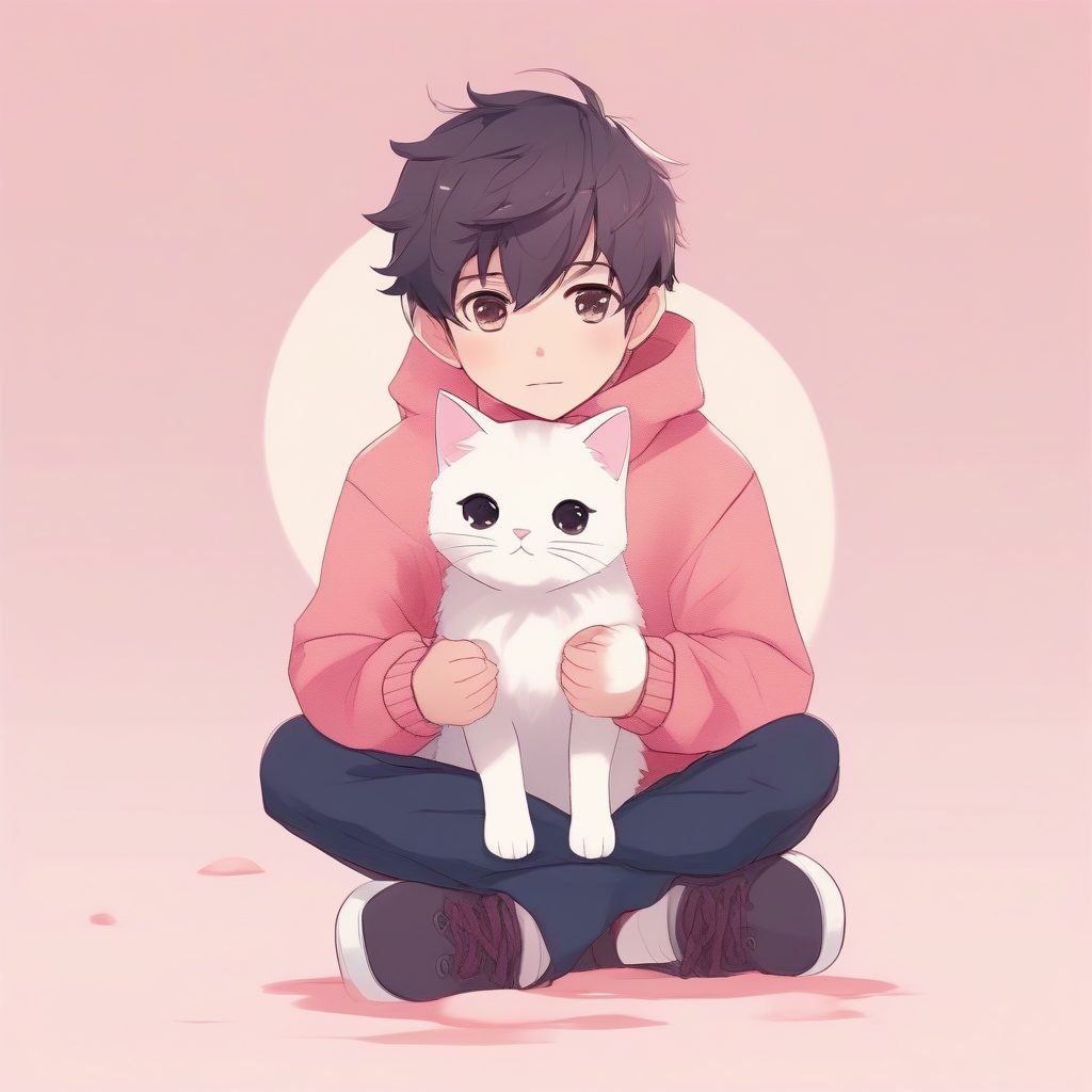 治愈系抱猫Q版男孩:温暖毛衣与高光追细节渲染 1 治愈系抱猫Q版男孩:温暖毛衣与高光追细节渲染