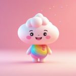 zhi yu xi cai hong yun duo q ban jue se gao guang 3d xuan ran yu rou he fen se chun se bei jing