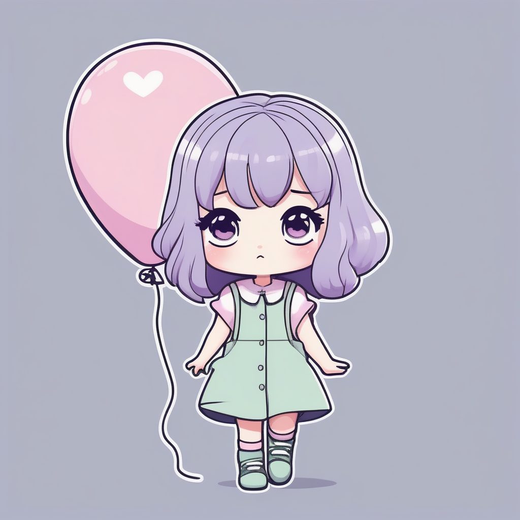 治愈系大头Q萌：薰衣草色调，嘟嘴气鼓鼓的全身涂鸦