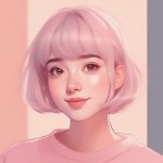 治愈系极简肖像:甜美微笑的短发二次元少女 5 zhi yu xi ji jian xiao xiang tian mei wei xiao de duan fa er ci yuan shao nyu
