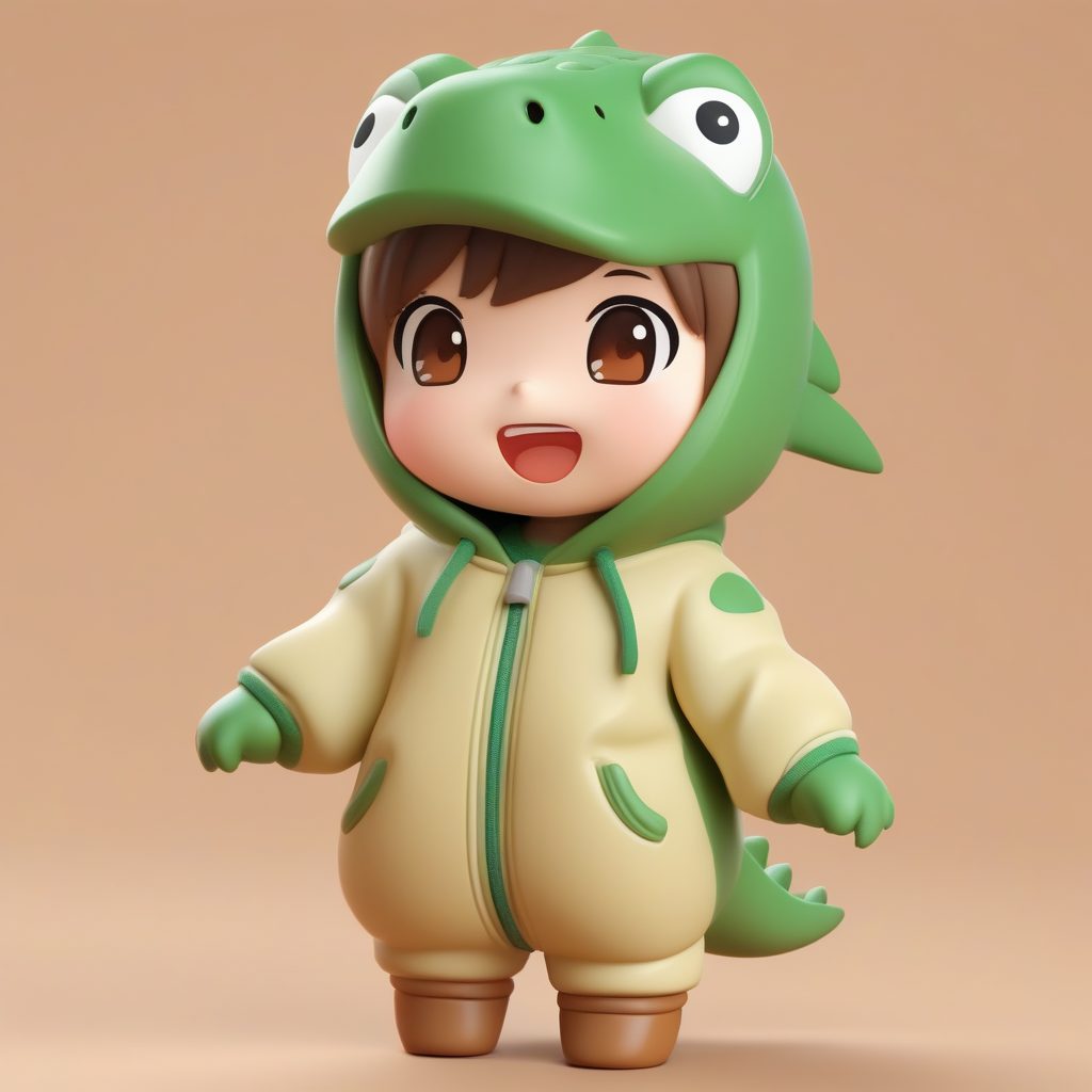 治愈系盲盒：恐龙睡衣Q版女孩3D可爱手办设计