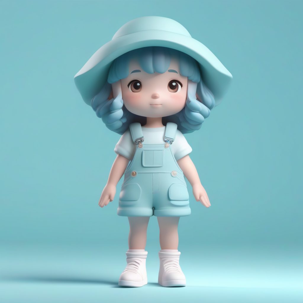 治愈系Q版盲盒:C4D粘土少女3D全身渲染图(云朵主题) 1 治愈系Q版盲盒:C4D粘土少女3D全身渲染图(云朵主题)