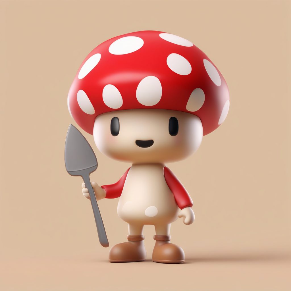 治愈系Q版蘑菇人：C4D高细节全身渲染，田园风