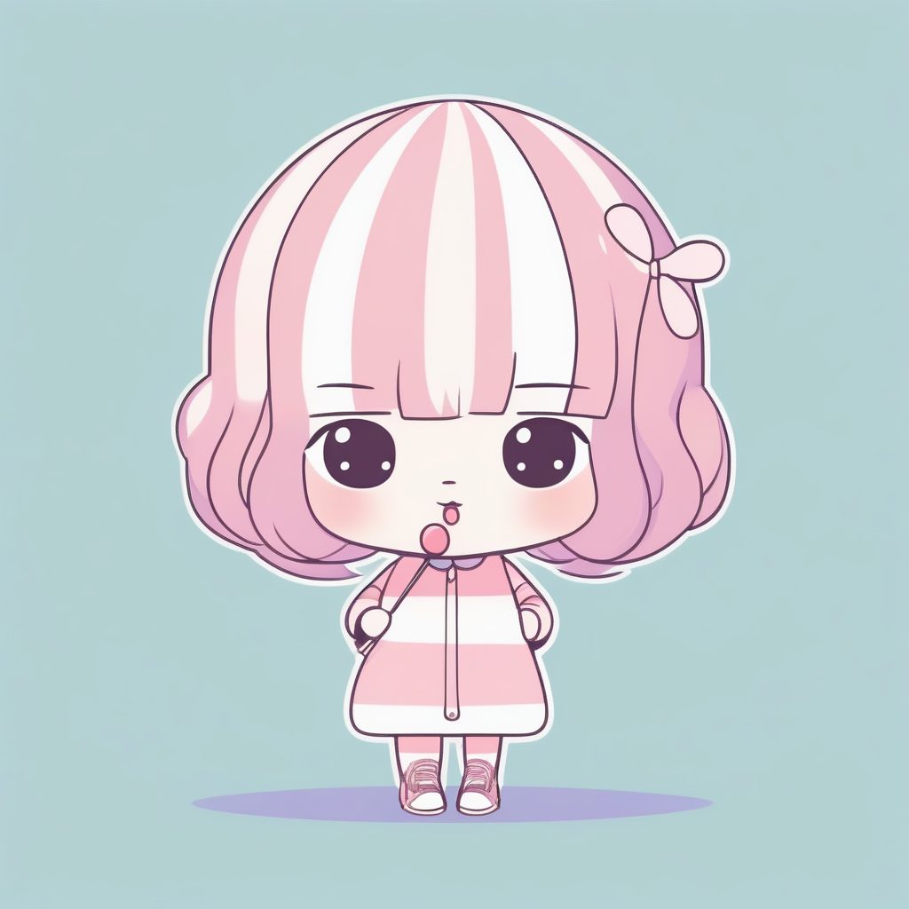 治愈系Q版女孩:抱持巨大棒棒糖的极简风全身图 19 治愈系Q版女孩:抱持巨大棒棒糖的极简风全身图