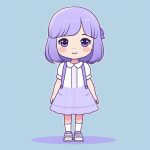 治愈系Q版女孩:薰衣草色简约涂鸦全身站立图 7 zhi yu xi q ban nyu hai xun yi cao se jian yue tu ya quan shen zhan li tu