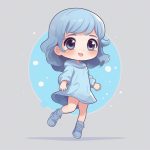 治愈系涂鸦:中近景夸张跳跃的Q版大头女孩 7 zhi yu xi tu ya zhong jin jing kua zhang tiao yue de q ban da tou nyu hai