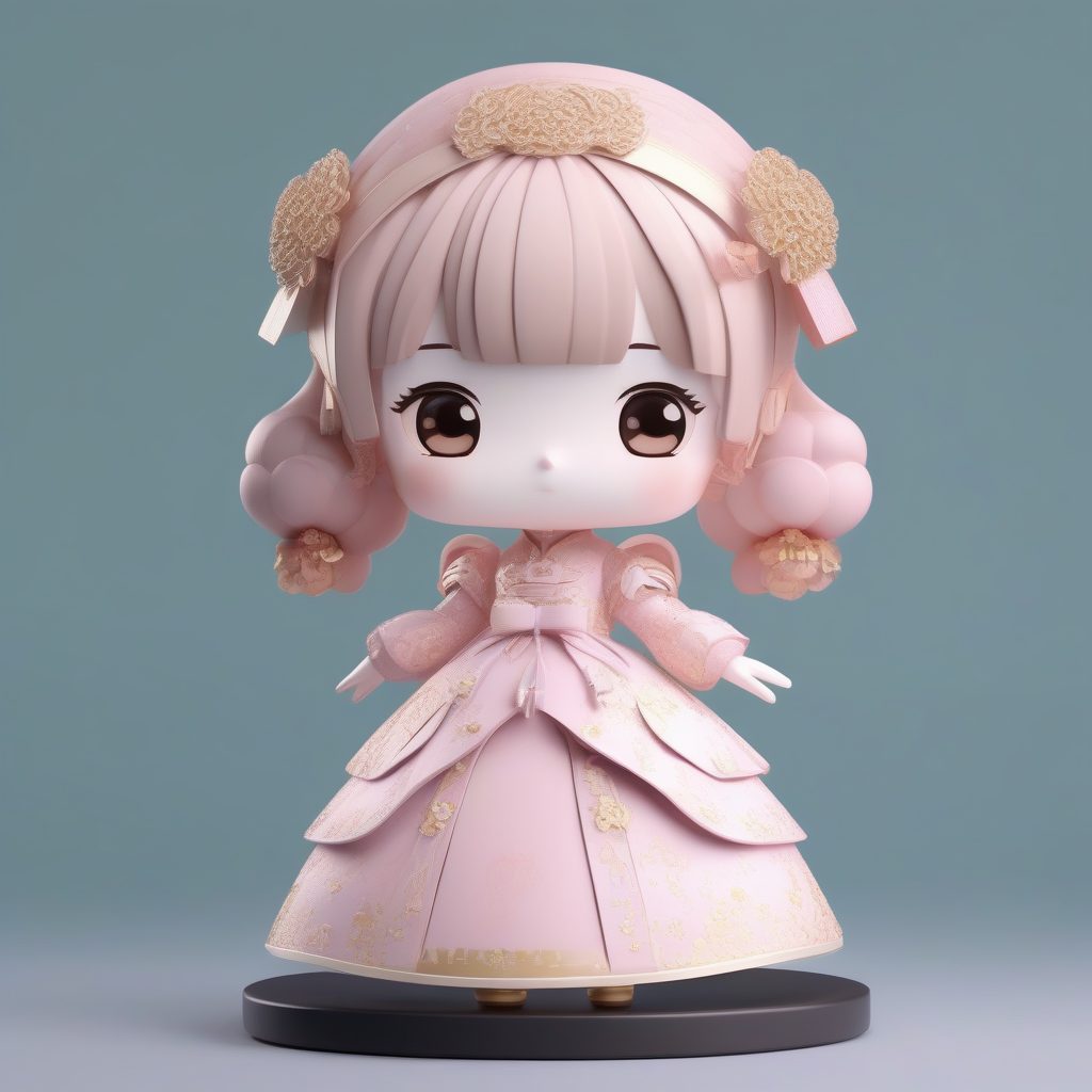 中华风洛丽塔（齐洛丽塔）：淡雅丝绸与折扇，8K极简全身站立照