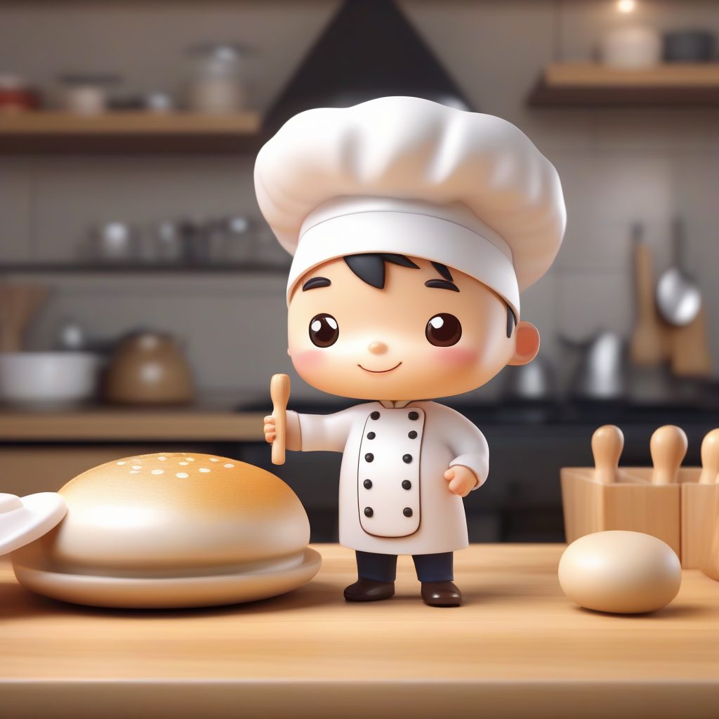 中华美食魂：Q版包子小厨师盲盒，食物主题高光泽渲染