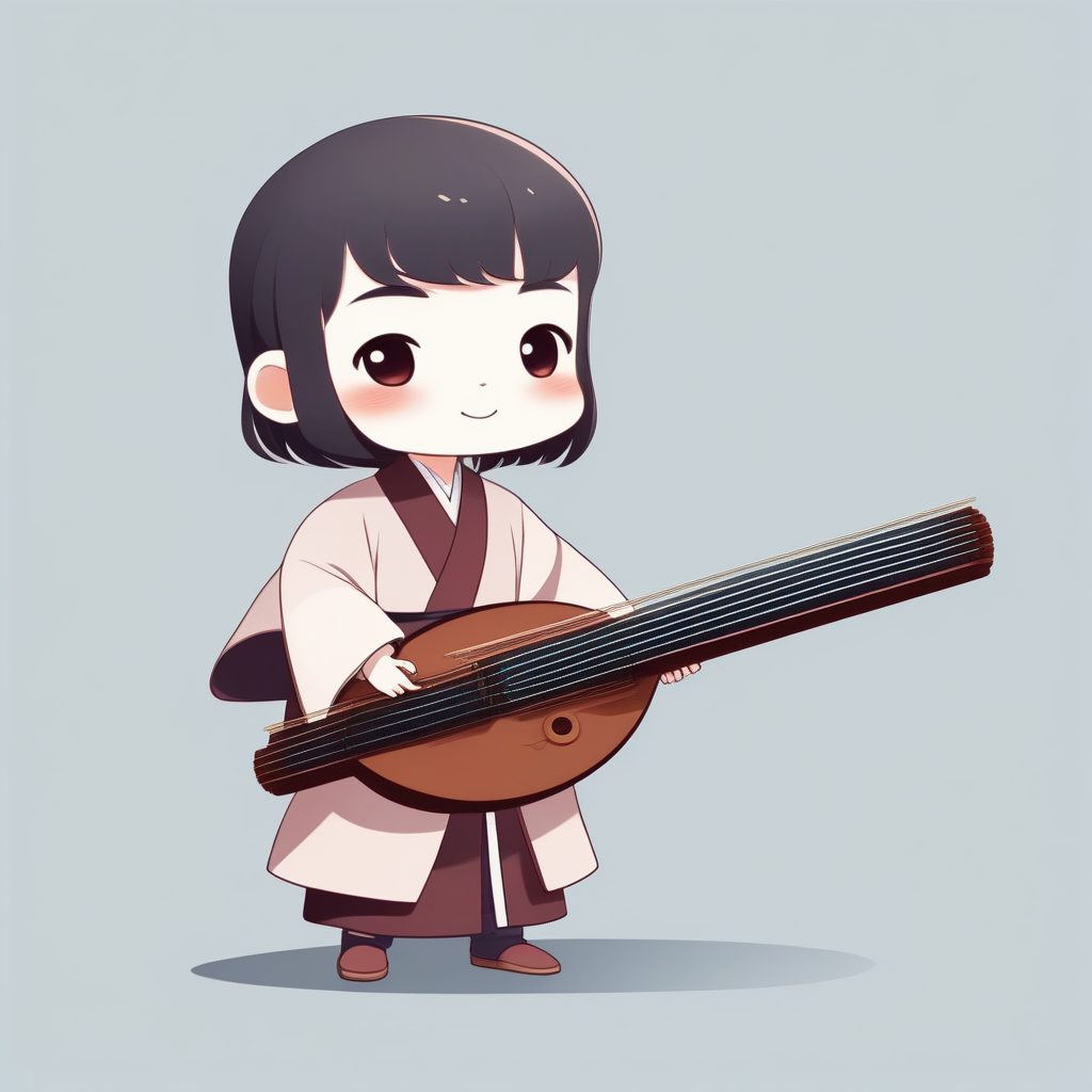 竹林琴师Q版：古琴主题全身唯美立绘