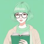专注阅读的学院风少女:眼镜与书本的纯色背景人像 7 zhuan zhu yue du de xue yuan feng shao nyu yan jing yu shu ben de chun se bei jing ren xiang