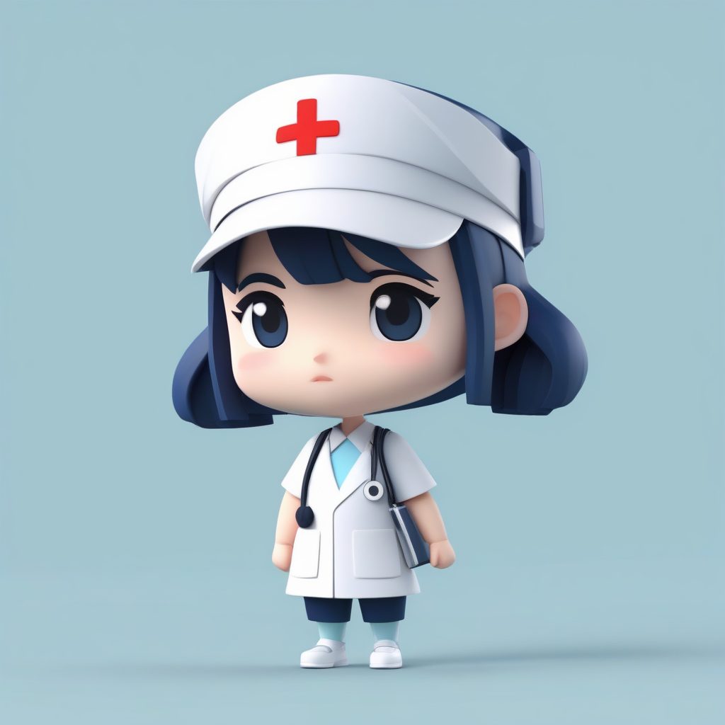 自信专业Q版护士:手拿病历夹的C4D高光角色卡 3 自信专业Q版护士:手拿病历夹的C4D高光角色卡