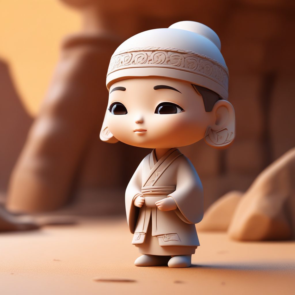 敦煌风Q版盲盒手办！C4D软陶质感全身立绘一键出图