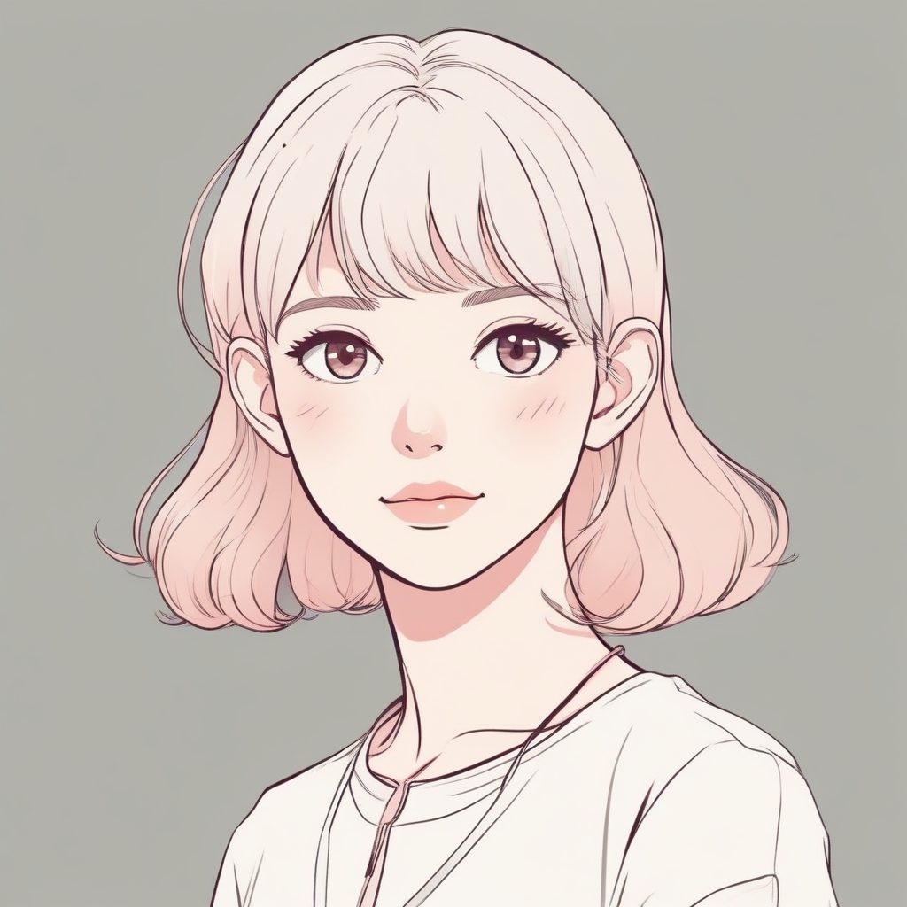 极简可爱少女头像生成！纯色背景动漫肖像AI绘画提示词🔥