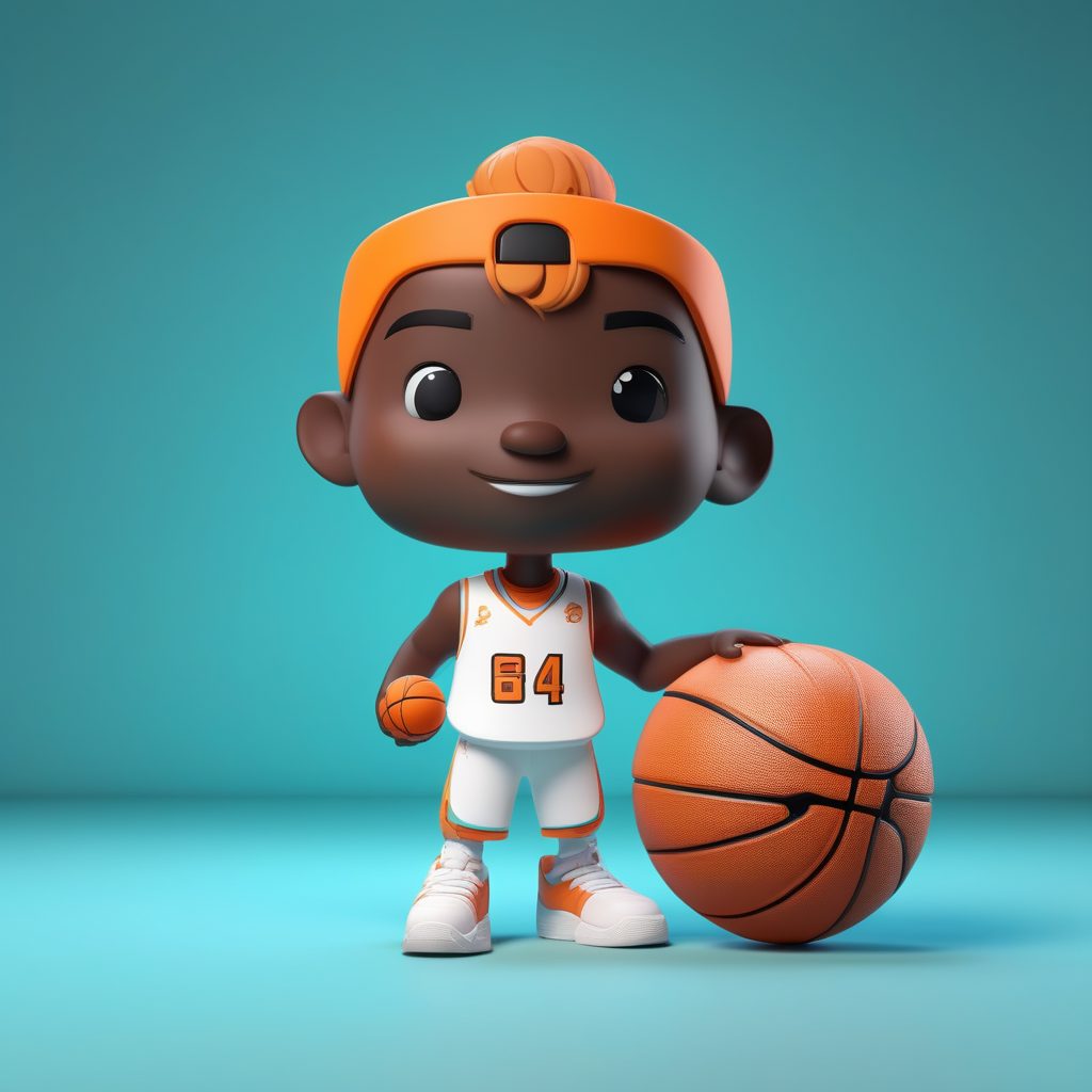 3D光追渲染:活力Q版篮球少年盲盒手办提示词大全