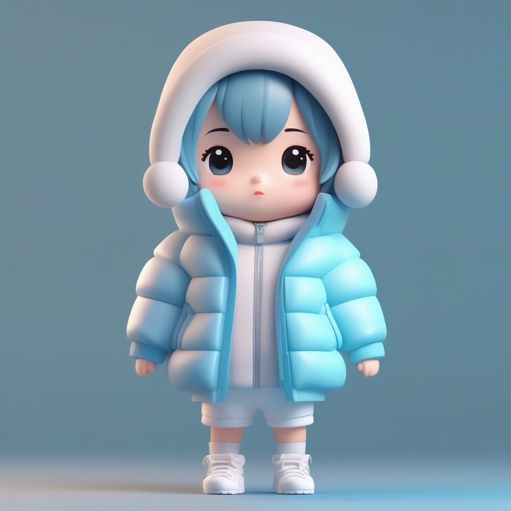 3D盲盒风:冬日潮流Oversize羽绒服Q版人物全身像,C4D渲染教程