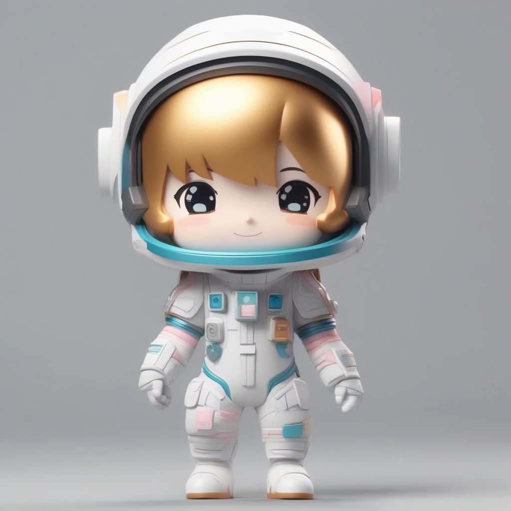 3D盲盒宇航员Q版女孩:C4D粘土质感全身照,纯净背景AI提示词大全 15 3D盲盒宇航员Q版女孩:C4D粘土质感全身照,纯净背景AI提示词大全