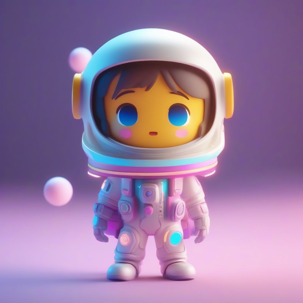 3D太空盲盒Q版宇航员：C4D粘土手办渲染提示词教程