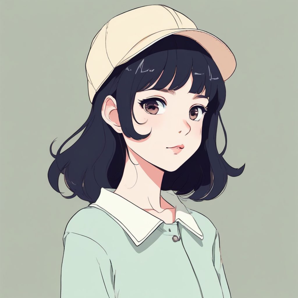 极简动漫少女头像 | Anime极简风 单主体 无背景 年轻女孩人像提示词分享